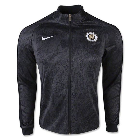 Nike Mens Allover Print Jacket,Black/Gold,Large - Picture 2 of 4